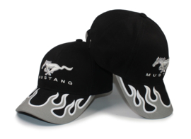 Baseball cap ford mustang black/white flames
