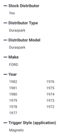 Ford Duraspark V8  Cap and Rotor Kit