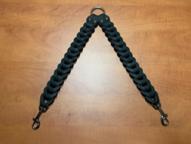 Leren duo honden riem Black