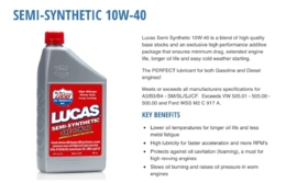 Lucas 10W40. 1 liter verpakking