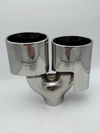 Uitlaat Sierstuk RVS Dubbel ovaal – 2 x 12 X 8 cm.