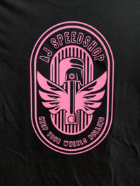T-shirt keep your wheels rolling / pink logo