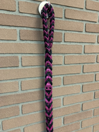 Lederen honden riem Pink/black