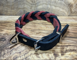 Hondenhalsband leer red/black