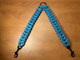Leren duo honden riem Sea blue