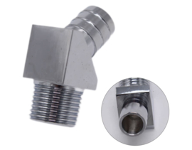 1/2 npt > 5/8 hose. 45 degree aluminium