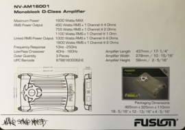 Fusion monoblock versterker 1600watt