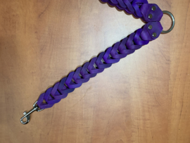 Leren duo honden riem Purple