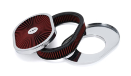 12 inch oval luchtfilter Rood/chroom