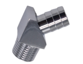 1/2 npt > 5/8 hose. 45 degree aluminium