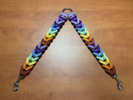 Leren duo honden riem Rainbow