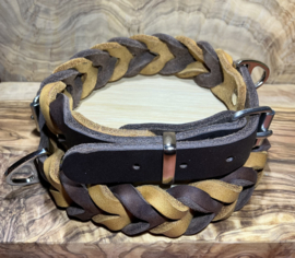 Hondenhalsband leer Cognac/brown