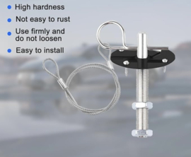 Hood pin kit Zwart. Motorkap snel sluiting