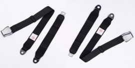 2 Point Airplane Buckle Lap Seat Belts Black