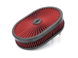 12 inch oval luchtfilter Rood/Zwart