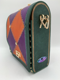 Handtas purple / orange classic green  schoudertas