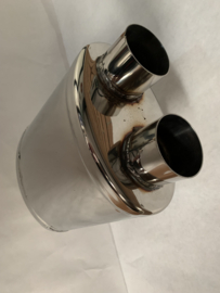 MAX Spiral Straight Flo Performance polished rvs uitlaat demper 2,5 inch