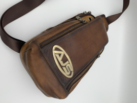 Bodytas bruin leren crossbody bag 100% leer