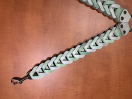 Leren duo honden riem Stone/moss