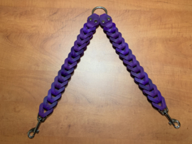 Leren duo honden riem Purple