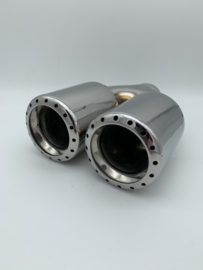 Uitlaat Sierstuk RVS Dubbel Rond – 2 x 80 mm