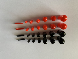 Afstop plugs vacuum zwart/rood