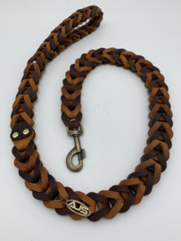 Lederen honden riem Cognac/brown