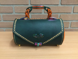 Handtas green/orange round handbag
