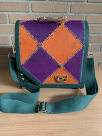 Handtas purple / orange classic green  schoudertas