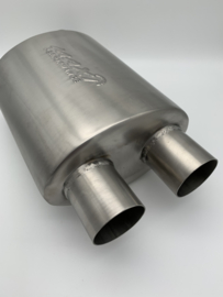 MAX Spiral Straight Flo Performance rvs uitlaat demper 2,5 inch