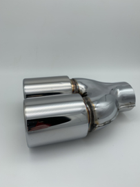 Uitlaat Sierstuk RVS Dubbel Rond – 2 x 76 mm