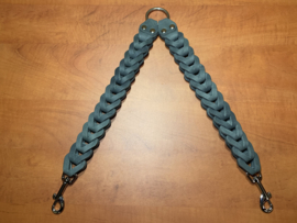 Leren duo honden riem Grey