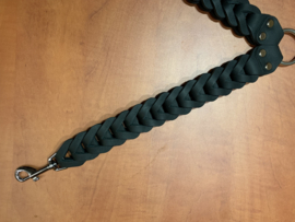 Leren duo honden riem Black