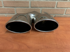 Uitlaat Sierstuk RVS Dubbel ovaal – 2 x 12 X 8 cm.