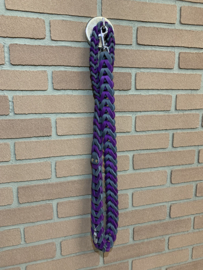 Lederen honden riem Purple/grey