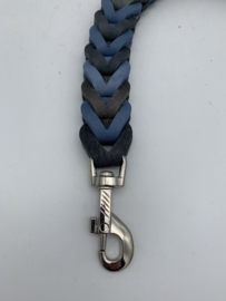 Lederen honden riem Blue/grey