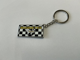 moon eyes checkered Auto Kentekenplaat Sleutelhanger