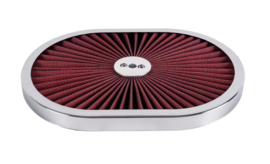 12 inch oval luchtfilter Rood/chroom