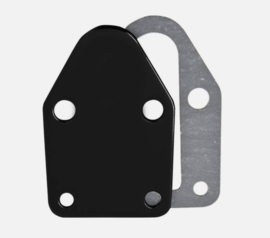 Benzinepomp block off plate chevrolet SB Black