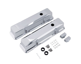 Stripe Aluminum Valve Covers Chrome chevrolet SB