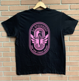 T-shirt keep your wheels rolling / pink logo