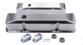 Stripe Aluminum Valve Covers Chrome chevrolet SB