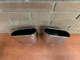 Uitlaat Sierstukken set RVS rechthoek ovaal – 15cm X 7cm