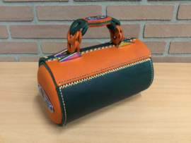 Handtas green/orange round handbag