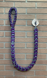 Lederen honden riem Purple/grey