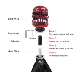 Pookknop - Versnellings Pook - Koppeling Knop - Schakel Kop - Doodskop - Skull Shift Gear Knob