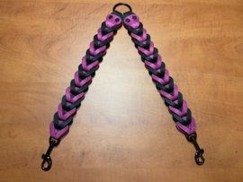 Leren duo honden riem Pink/black