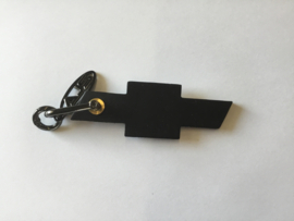 Chevrolet logo zwart leer sleutelhanger