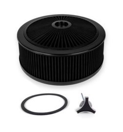 Luchtfilter 14 X 5 inch high flow zwart met zwart filter