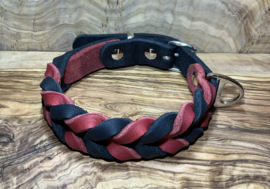 Hondenhalsband leer red/black